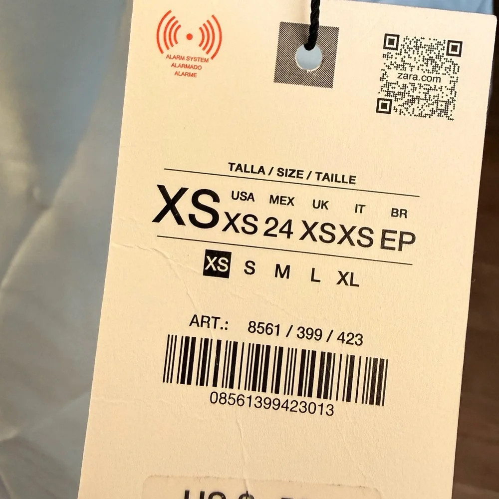 Zara Light Blue Satin Halter Mini Dress A014 - Picture 7 of 7